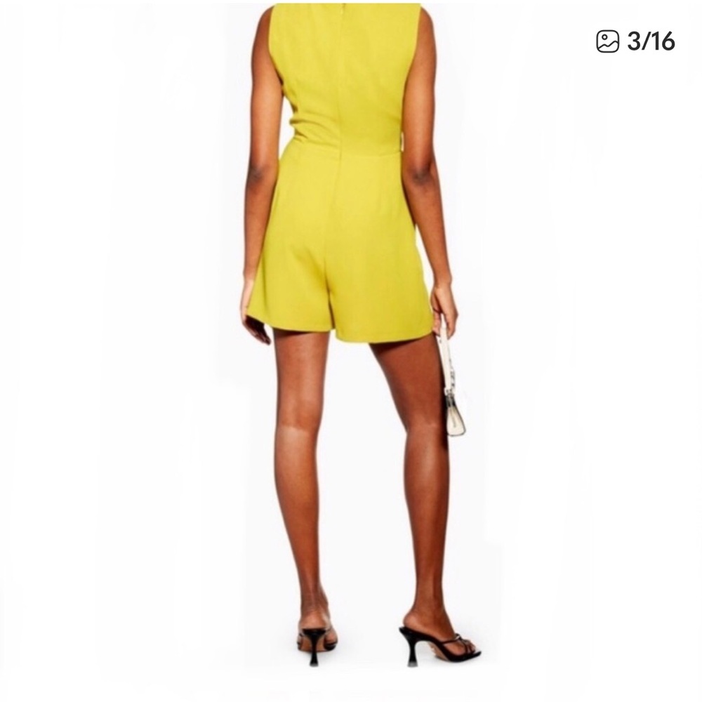 Topshop Yellow Cutout Jumpsuit - Picture 3 of 16